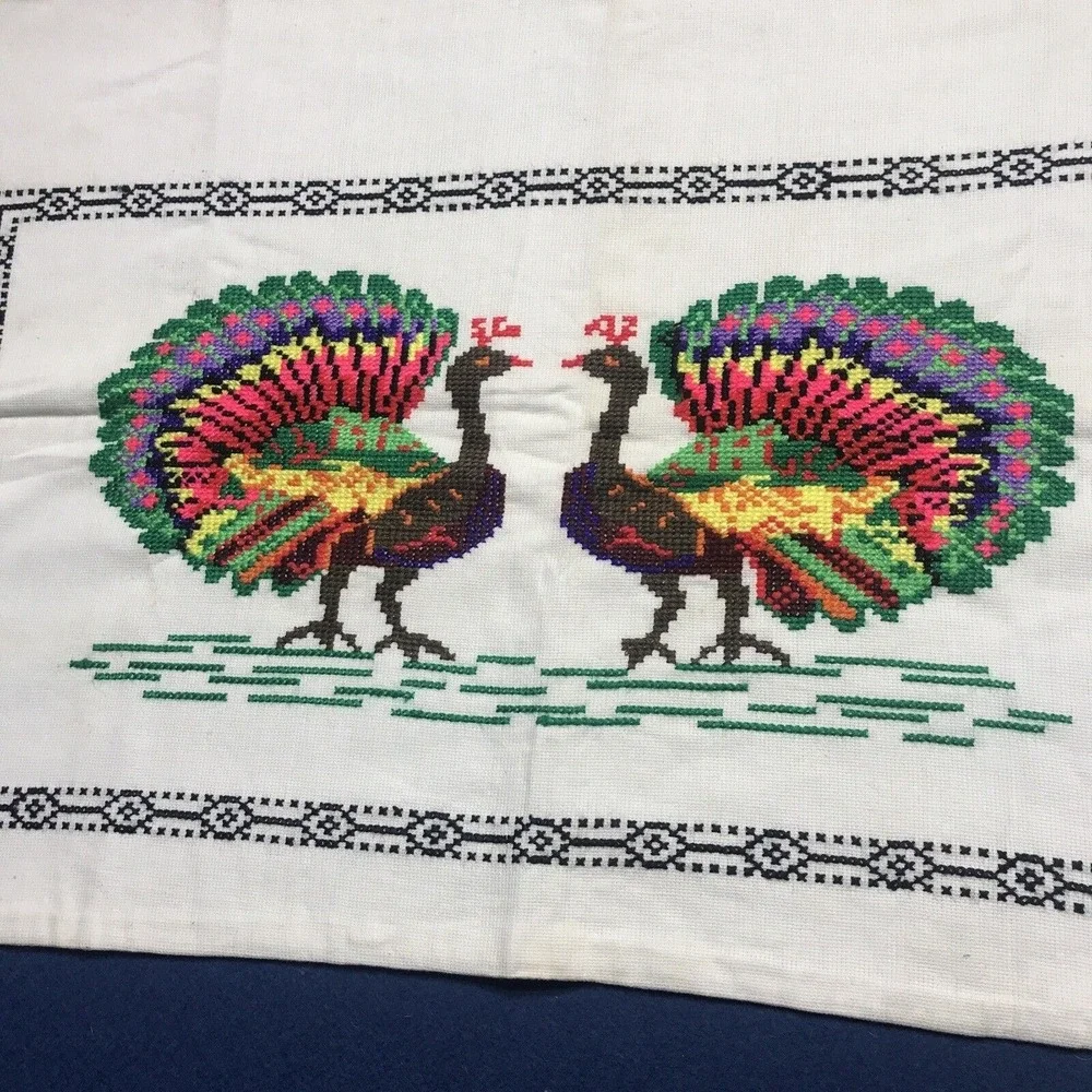 1 Embroidered Peacock Ukrainian Folk Pillow‎ Case Handmade 26